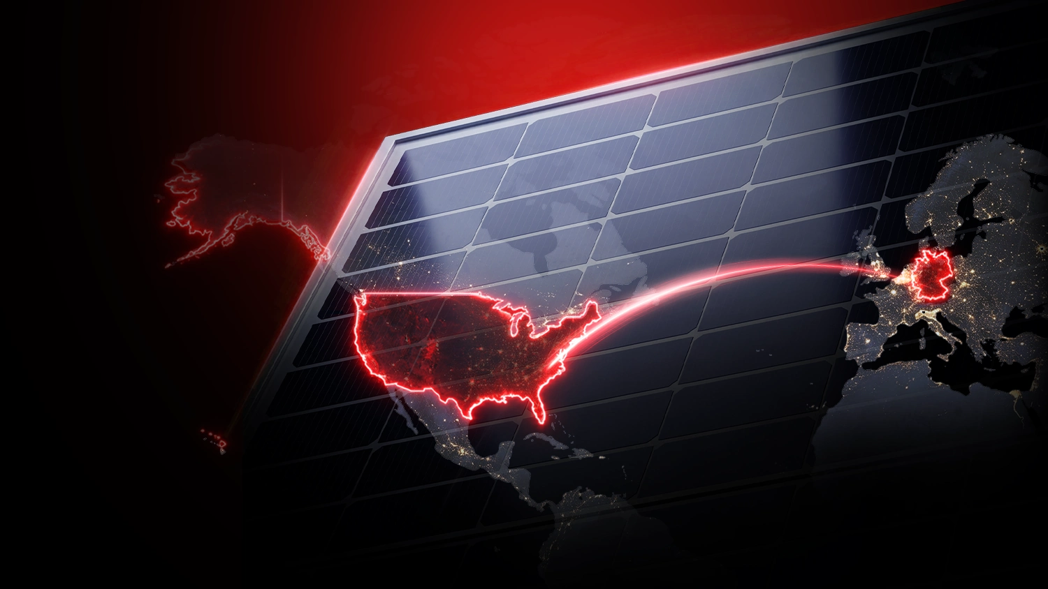 AESOLAR solar module with an illuminated map of the United States